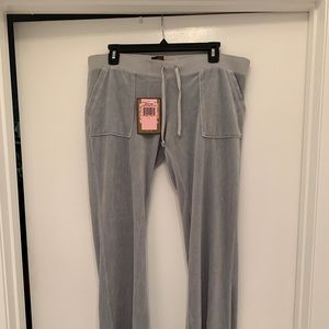 Juicy L silver velour flare bottom pants